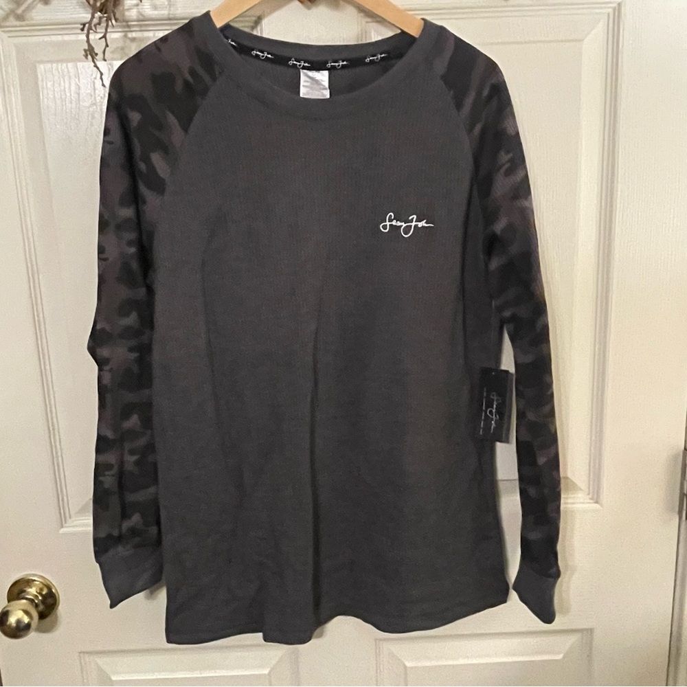 Sean John Charcoal Long Sleeve with Camo Sleeves